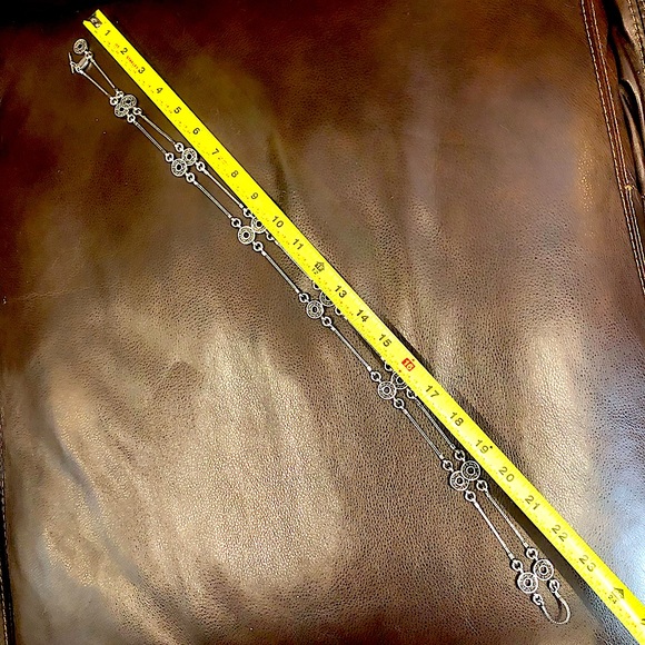 LOIS HILL Sterling Silver Granulated Station Byzantine Necklace Toggle Clasp - Picture 16 of 17